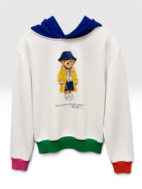 Polo Ralph Lauren Other - Polo Ralph Lauren Iconic Polo Bear Yellow Raincoat Colorblock Hoodie Size XL(16)